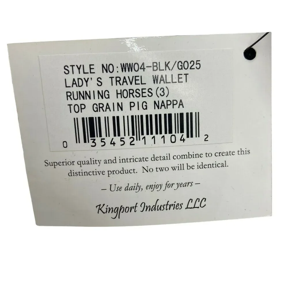 Horse Travel Wallet Purse The Gallery Collection Women's Black Double Handles